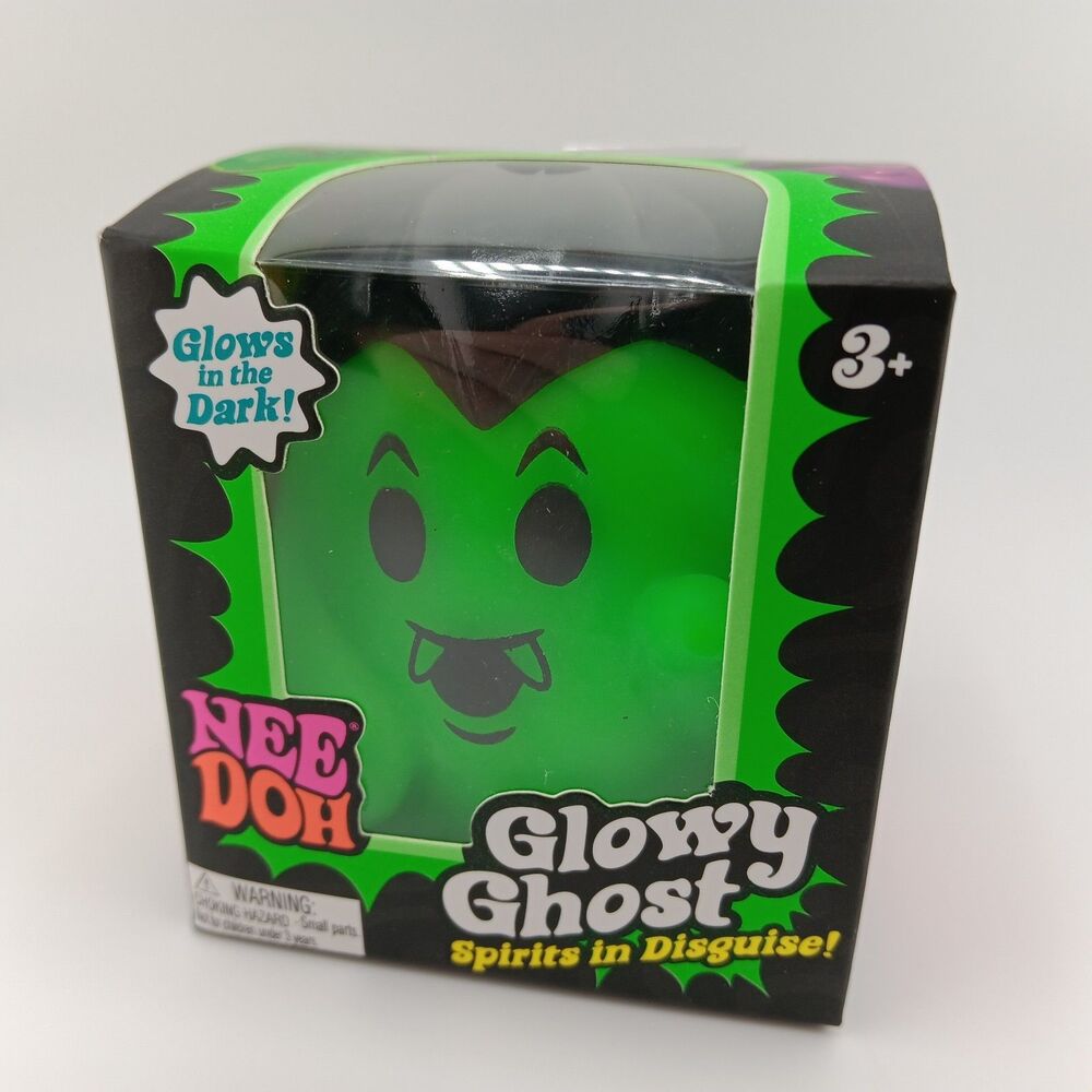 Nee Doh Glowy Ghost Glow-in-the-Dark Squeeze Fidget Toy Green Vampire